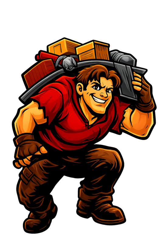QuasiModo mascot — Your Heavy Lifting Hero